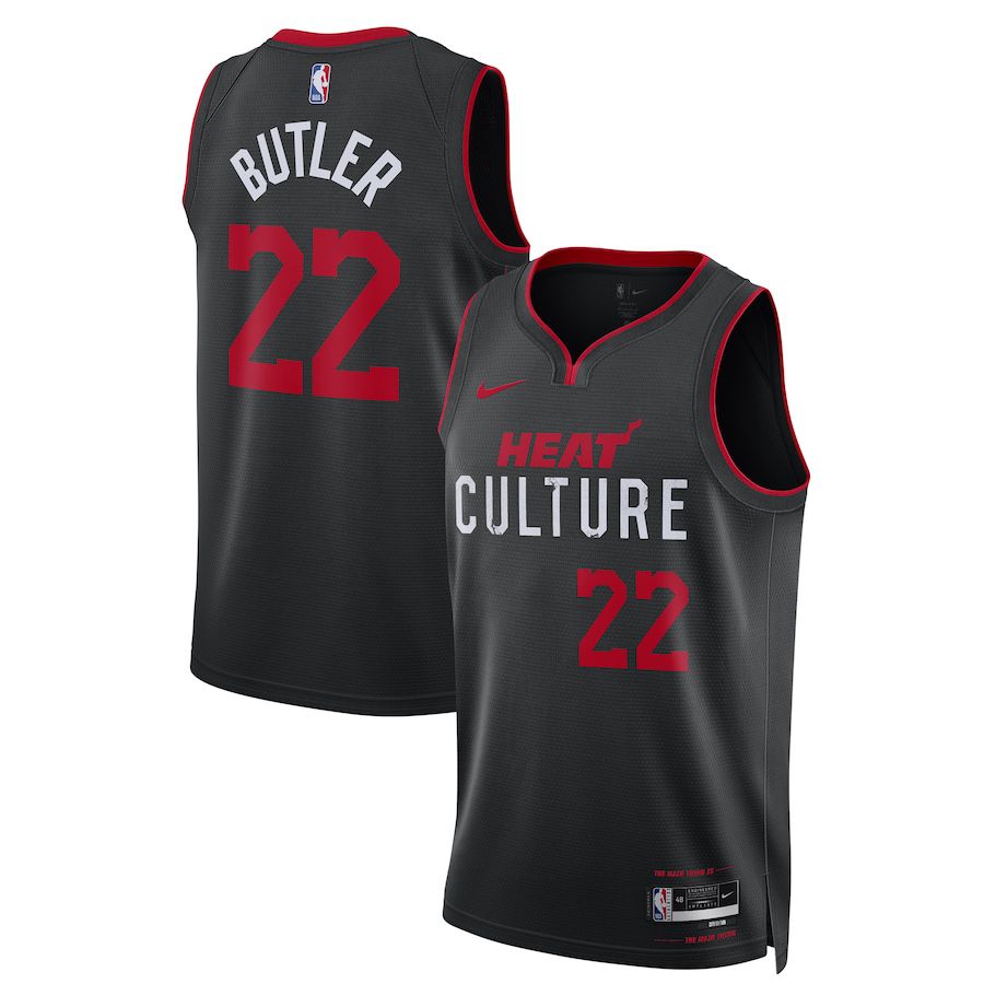 Men Miami Heat #22 Jimmy Butler Nike Black City Edition 2023-24 Swingman NBA Jersey